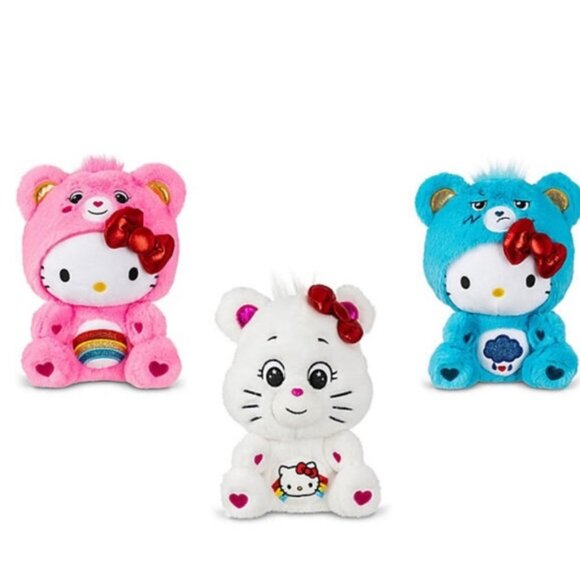 Hello Kitty & Friends x Care Bears Cheer Bear Special Collector Set,Set of 3,NIB - Picture 6 of 16